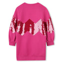 Pink Sequin Sweatshirt Dress