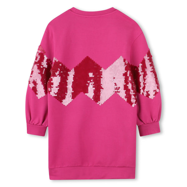 Pink Sequin Sweatshirt Dress