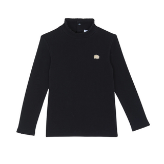 Black Mini Logo Turtleneck