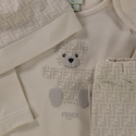 Beige Baby Long Sleeve Tee FF Allover Outfit and Hat