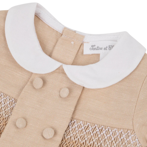 Sand Baby Linen Collar Romper