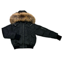 Highline Black Teen Bomber with Fur