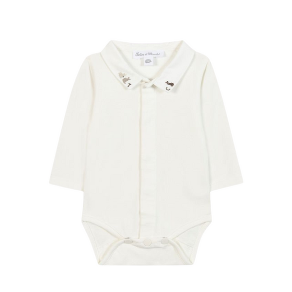 Ivory Bunny Collar Onesie