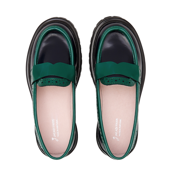 Navy and Green Altesse Loafer