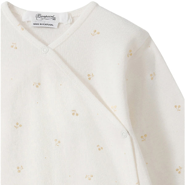 White with Gold Cherry Footie