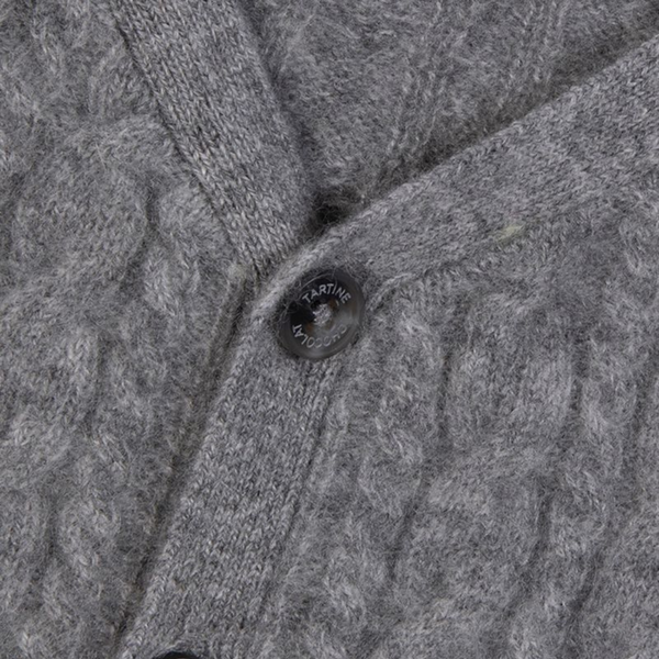 Heather Gray Baby Cableknit Cardigan