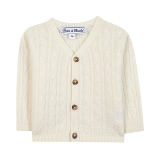 Ivory Baby Cableknit Cardigan