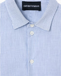 Blue and White Check Button Down Shirt