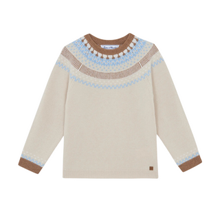 Beige Heritage Pattern Sweater