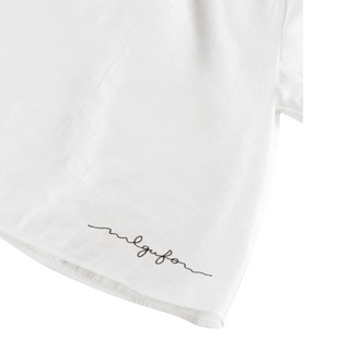 White Ruffle Neck Short Sleeve Blouse