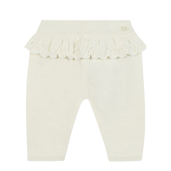 Ivory Baby Ruffle Knit Pants