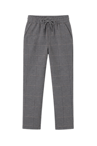 Earth Grey Windowpane Everyday Stretch Pants