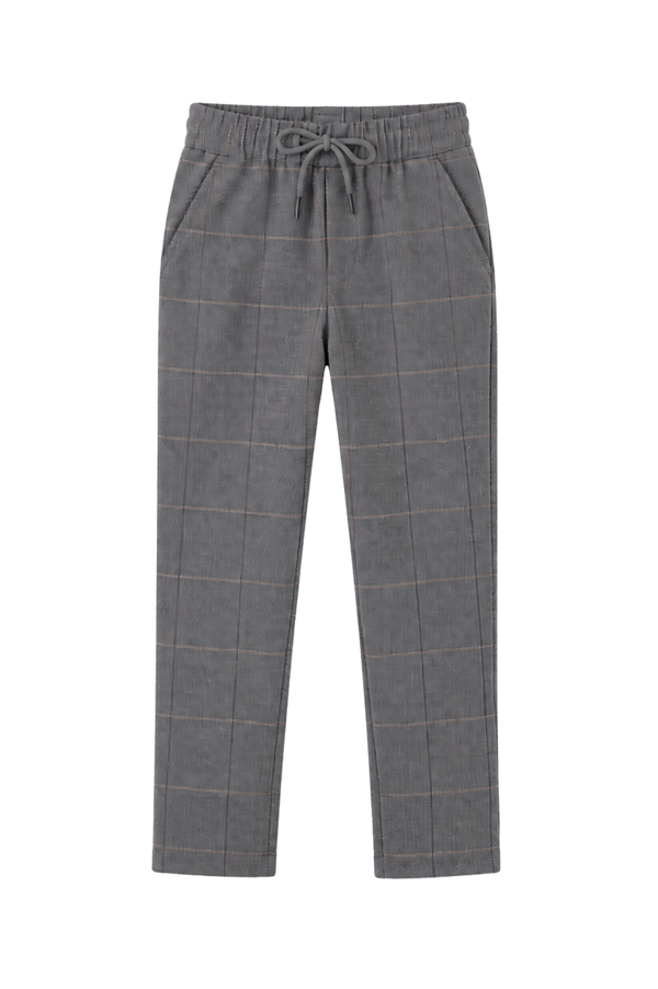 Earth Grey Windowpane Everyday Stretch Pants