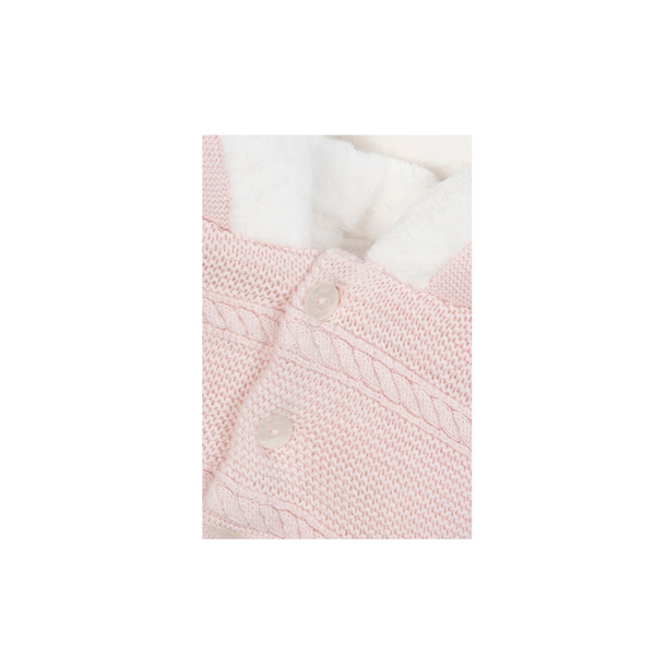 Pale Pink Baby Knit Hooded Coat