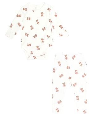 White with Pink Bow Huxette Ensemble