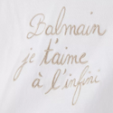 White Embroidered Cursive Logo Tee