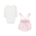 Pale Pink Baby Overall Short Set