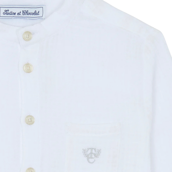 White Gauze Pocket Shirt