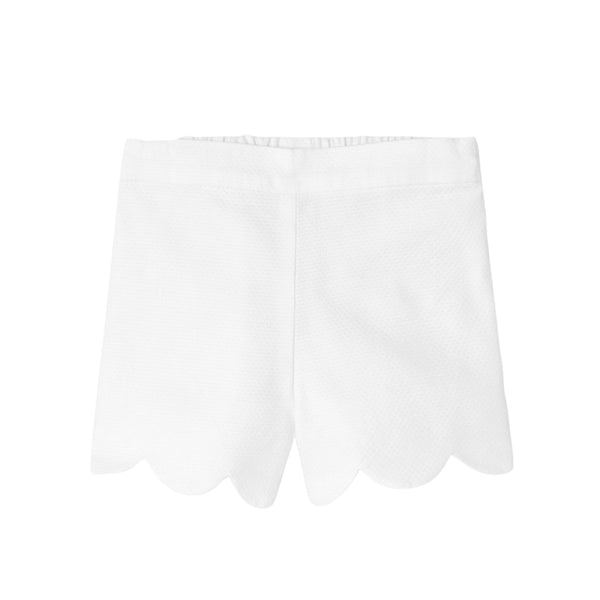 White Baby Hermine Scallop Short Outfit