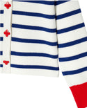 White and Blue Alysse Striped Cardigan