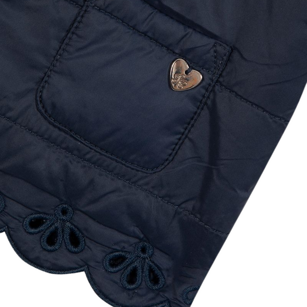 Navy Baby Frill Puffer Jacket