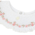 White Velour Flower Collar Footie