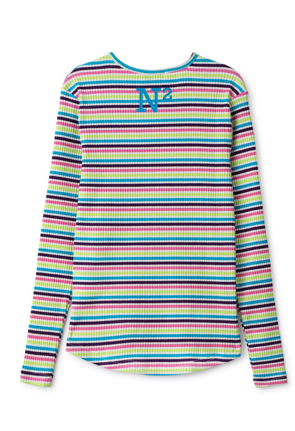 Neon Stripe Rib Tee