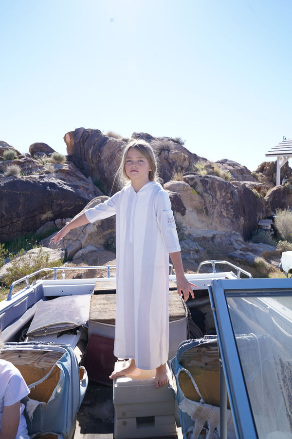 Grey Striped Long Terry Robe