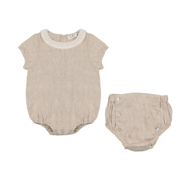 Sand Linen Bloomer Set