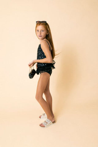 Black and White Polka Dot Swimsuit
