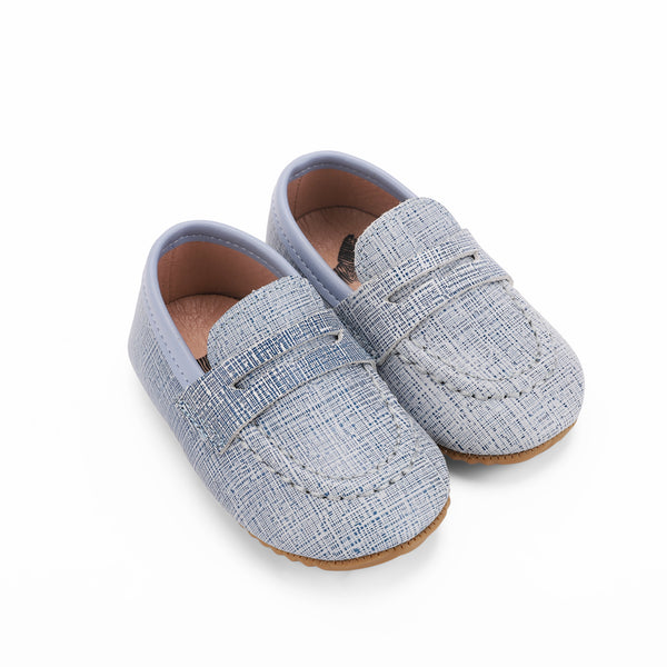 Denim Textured Penny Moccasins