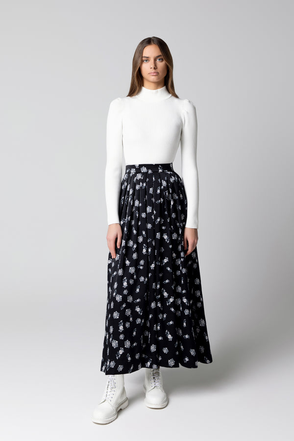 Black Floral Luna Skirt