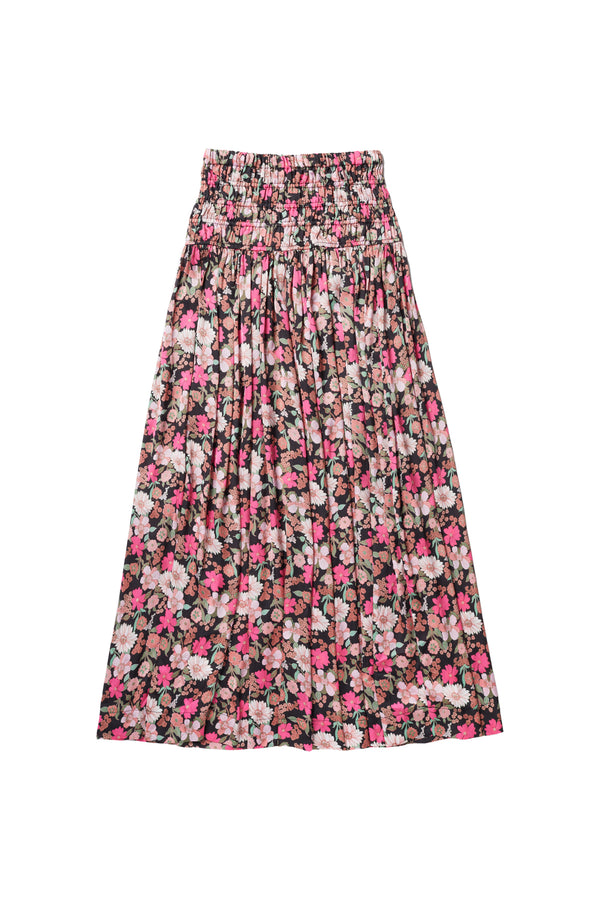 Pink Teen Floral Smocked Maxi Skirt