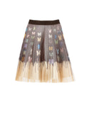 Multicolor Butterfly Pleated Skirt