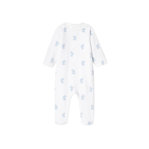 White and Blue Nuance Bunny Footie