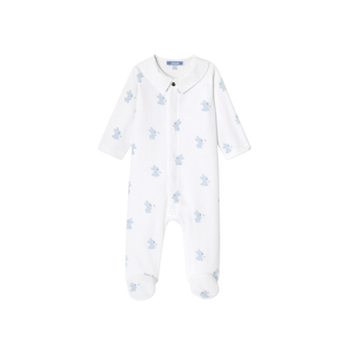 White and Blue Nuance Bunny Footie