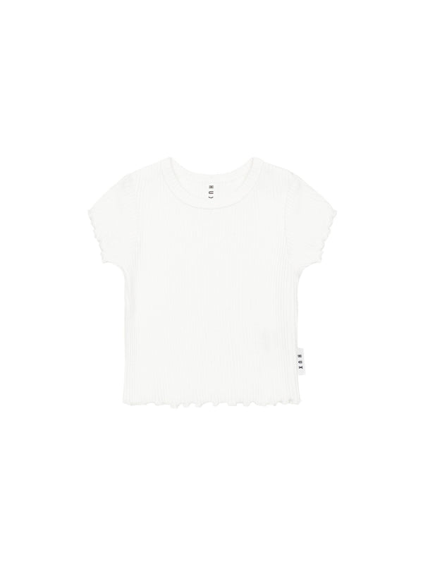 White Ribbed Tee