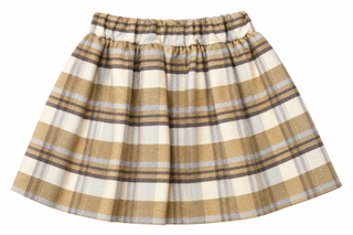Brown Plaid Cot Skirt
