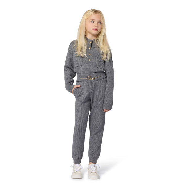 Heather Grey Half Button Sweater