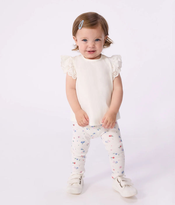 White Baby Floral Legging