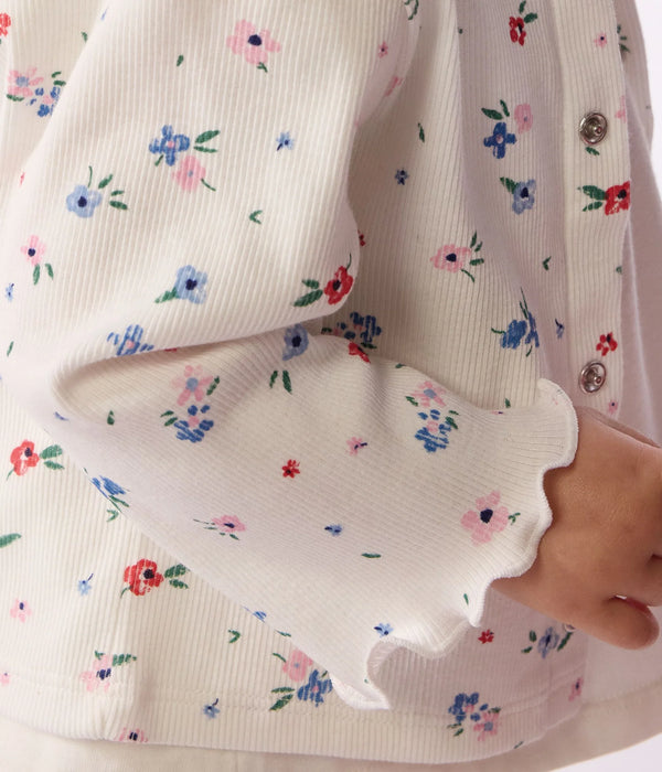 White Baby Floral Cardigan