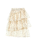Cream with Black Stars Tiered Skirt