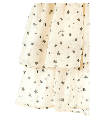 Cream with Black Stars Tiered Skirt