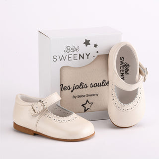 Ivory Pearly Leather Walker Shoes