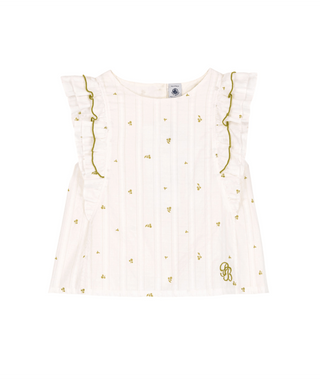 White with Green Flower Top