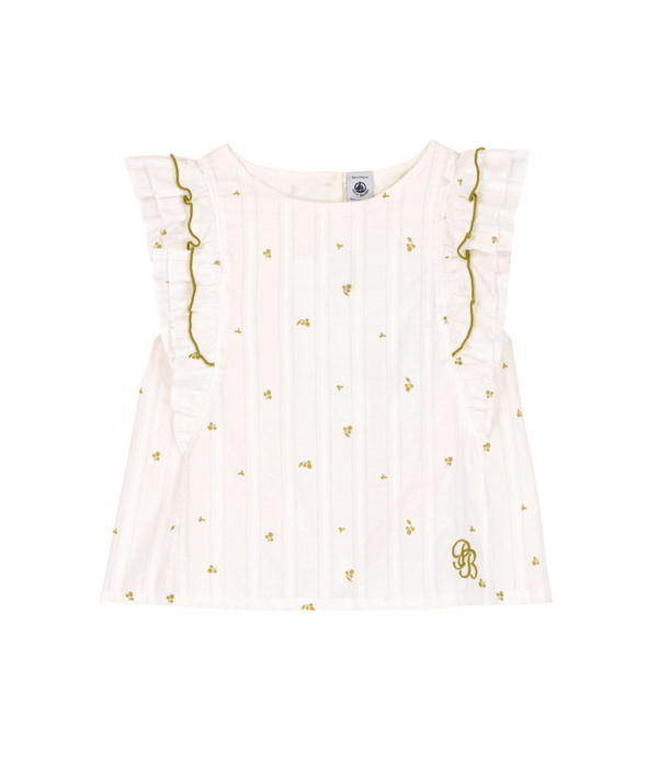 White with Green Flower Top