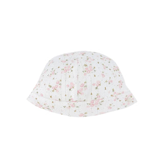 Ivory Pointelle Rose Print Hat