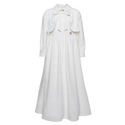 White Embroidered Crepe Dress