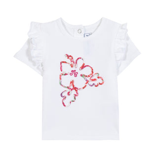 White Baby Hibiscus Flower Tee