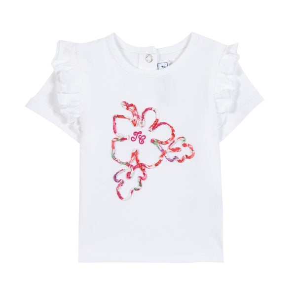 White Baby Hibiscus Flower Tee